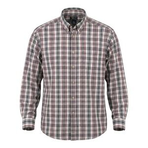 Alexander Julian Colours Mens Large Tall Plaid Button Down Shirt Grey Burgundy